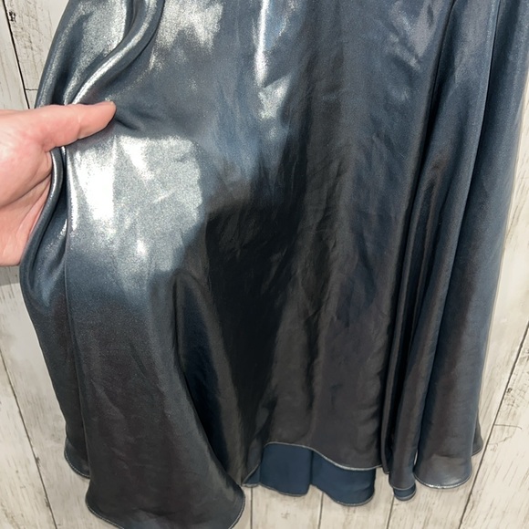 Free People Intimately Babydoll Just Dance Cutout Metallic Silver Dress Small - Picture 6 of 12